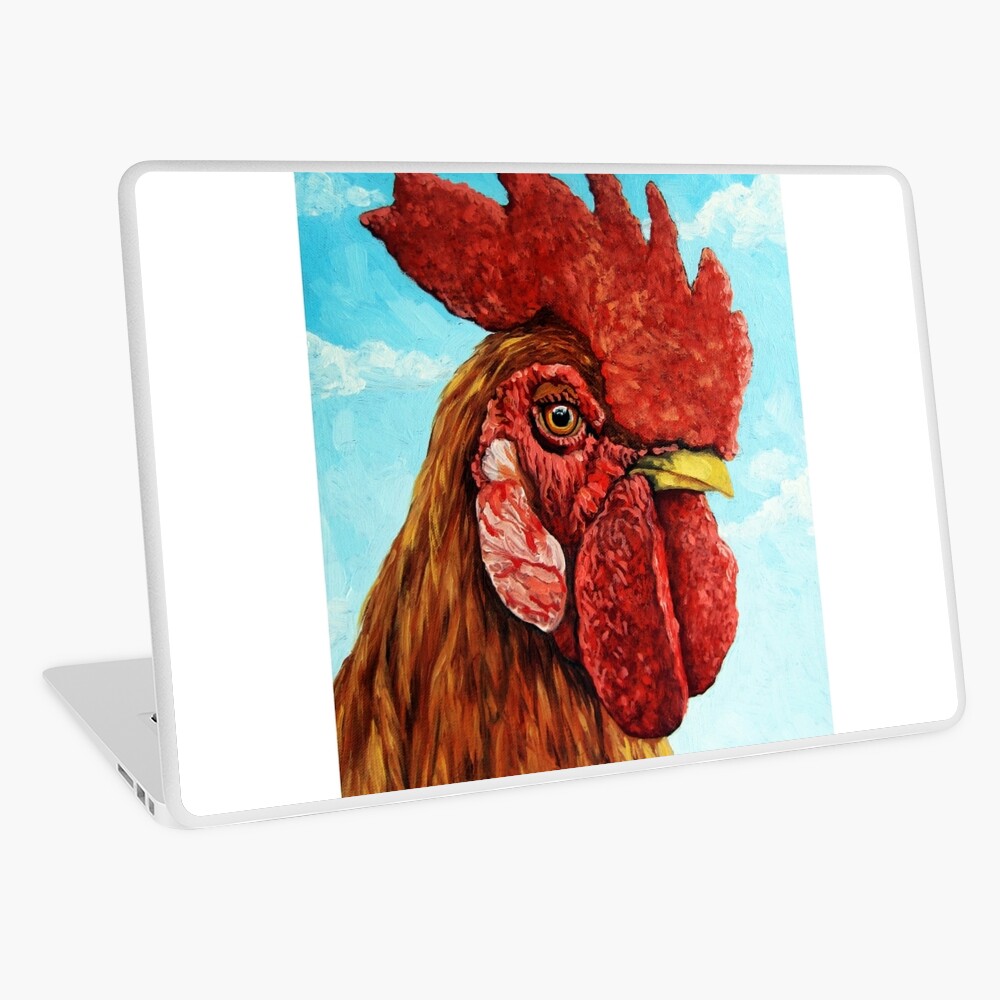 ROOSTER - realistic oil painting farm animal Laptop Skin