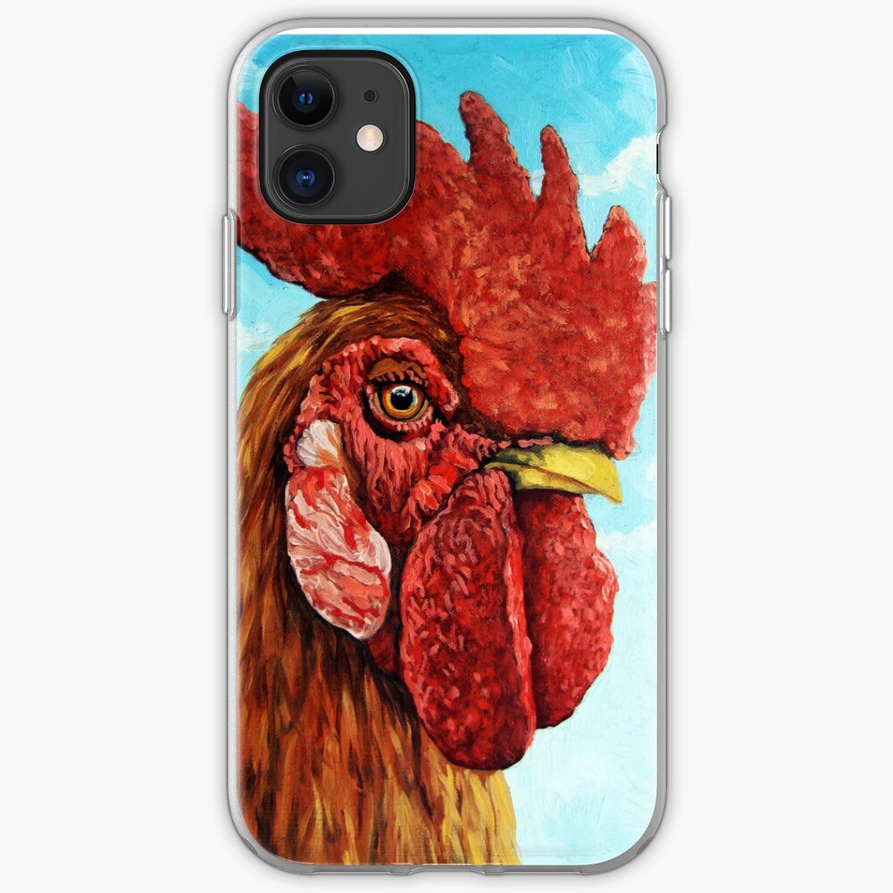 ROOSTER - realistic oil painting farm animal iPhone Case & Cover