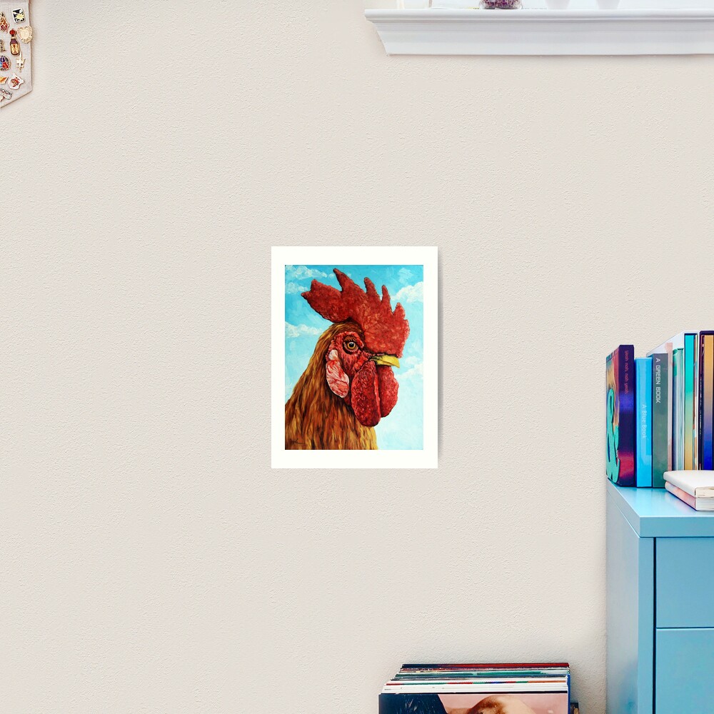 ROOSTER - realistic oil painting farm animal Art Print