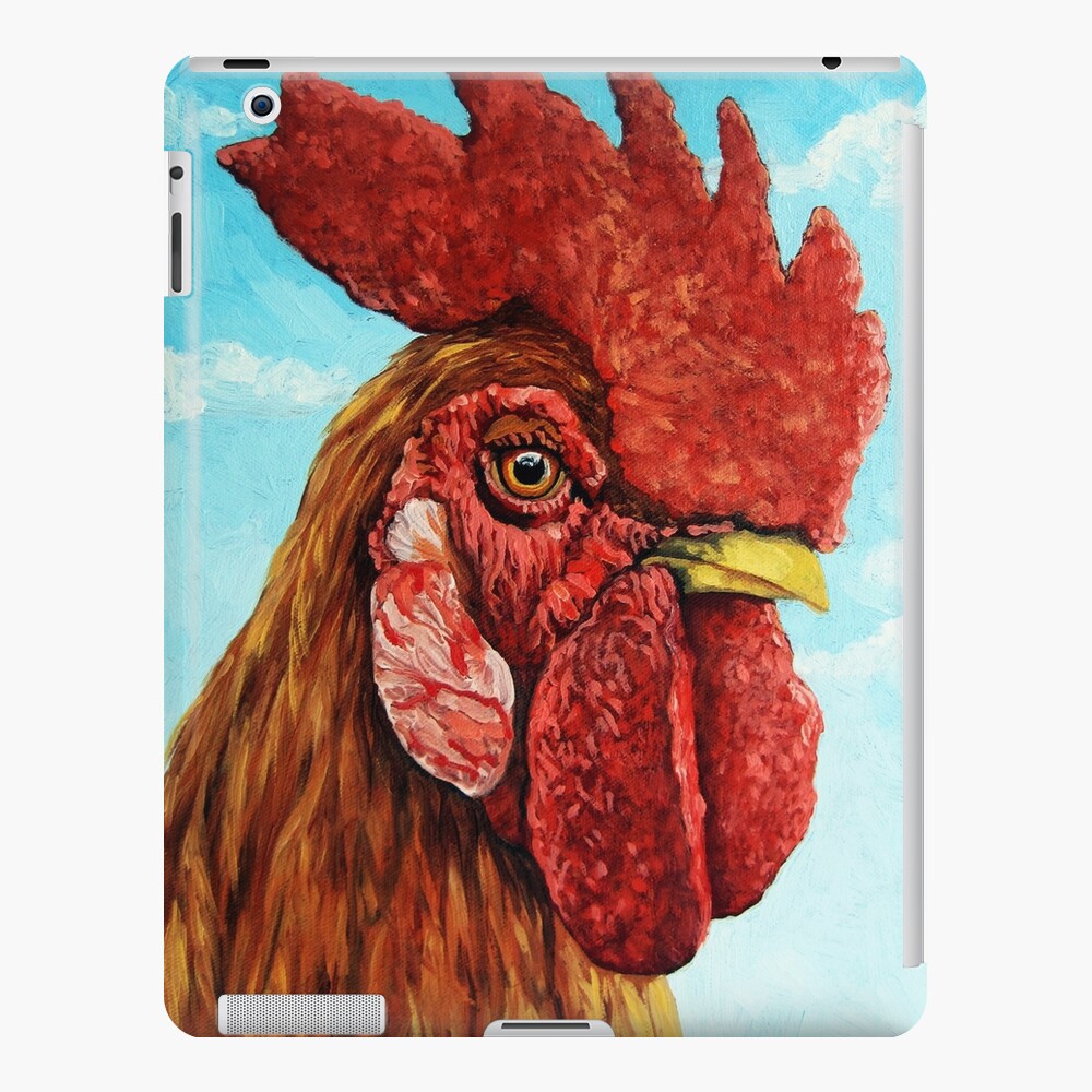 ROOSTER - realistic oil painting farm animal iPad Case & Skin