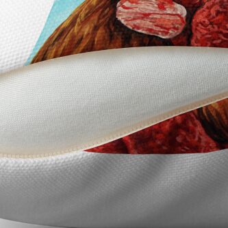 Alternate view of ROOSTER - realistic oil painting farm animal Throw Pillow