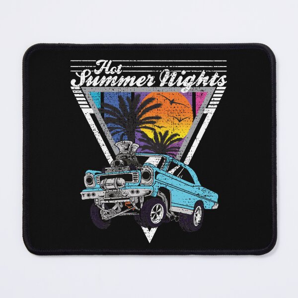 Item preview, Hot Summer Nights 80's Tropical Vintage Retro Dragstrip Muscle Car designed and sold by CharJens.