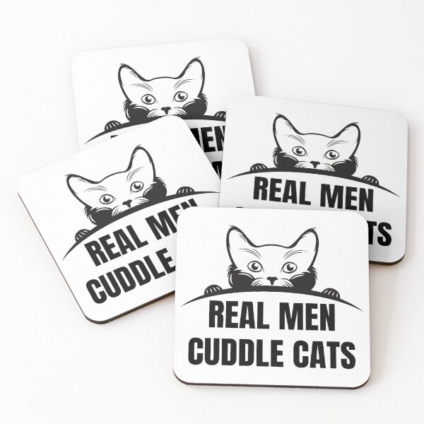 Item preview, Real men cuddle cats designed and sold by The Love Quill.