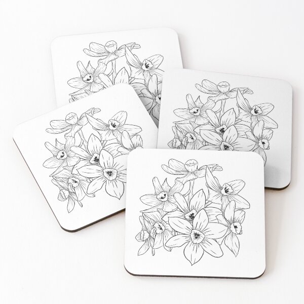 Item preview, Minimalist Paperwhite Flowers Line Drawing designed and sold by makesbymiss.
