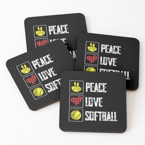 Item preview, Peace Love Softball Fastpitch Heart designed and sold by 99Fastpitch.
