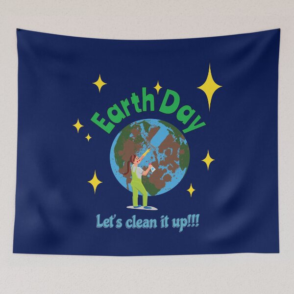 Item preview, Earth day, let's clean it up designed and sold by StencilMyst ..