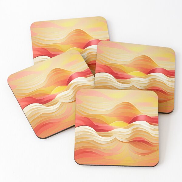 Item preview, red yellow and orange waves abstract designed and sold by AIArtwork21.