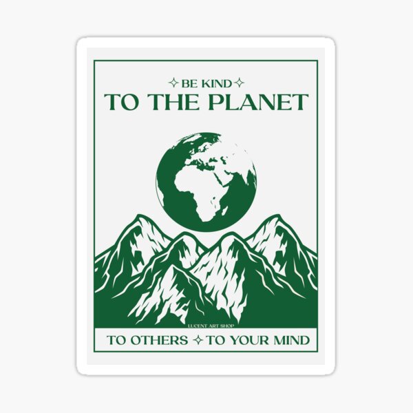 Artikel-Vorschau von Sei nett zum Planeten, süßes Zitat, Retro 70er, designt und verkauft von lucentartshop1.