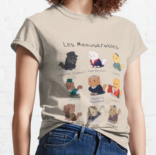 Cute Les Miserables Cat Pun (Les Meowserables) Classic T-Shirt