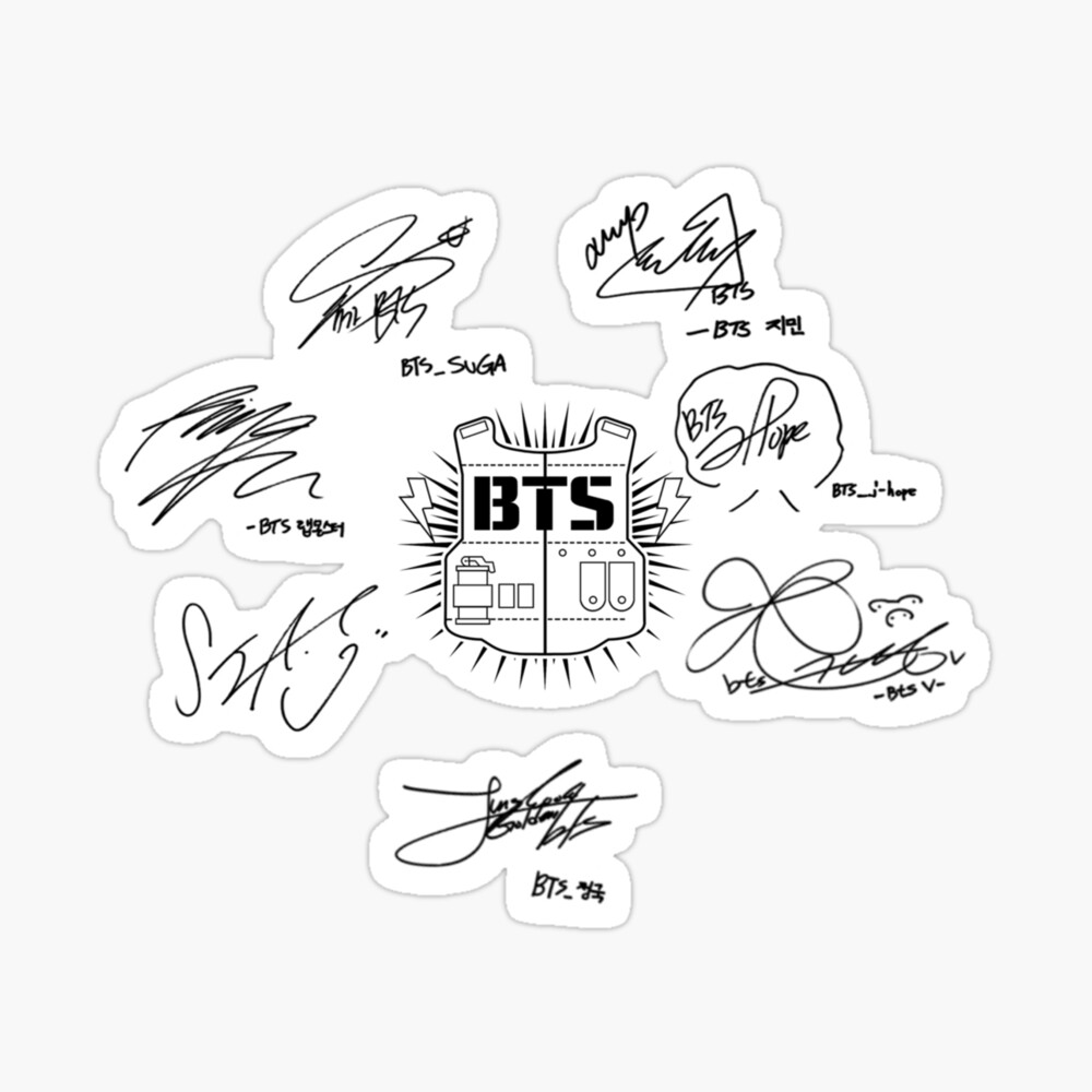 Bts Signatures Canvas Print By Kpopl Redbubble
