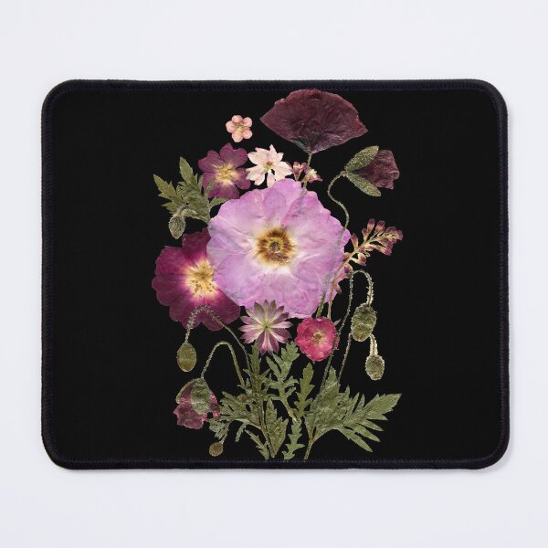 Item preview, Pink and Red Roses and Poppies bouquet, Pressed flower art designed and sold by Gifts With Nature.