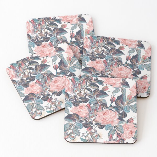 Item preview, Digital Beautiful Elegant Pink Roses Flower Pattern designed and sold by WearWolfDesigns.