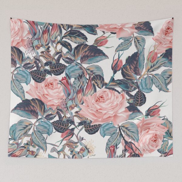 Item preview, Digital Beautiful Elegant Pink Roses Flower Pattern designed and sold by WearWolfDesigns.