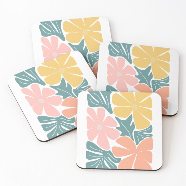 Item preview, Pastel colours Floral print, abstract flower design (colour palette, color palete) designed and sold by Sanaura.
