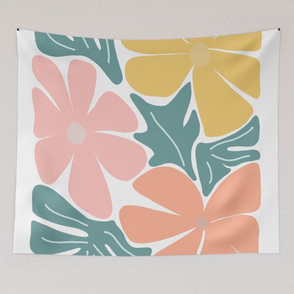 Item preview, Pastel colours Floral print, abstract flower design (colour palette, color palete) designed and sold by Sanaura.