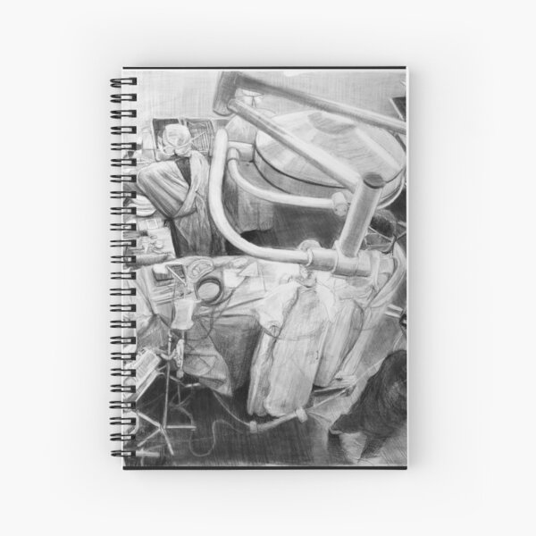 Neurosurgery - Drawing by Avril Thomas - Adelaide / South Australia Artist Spiral Notebook