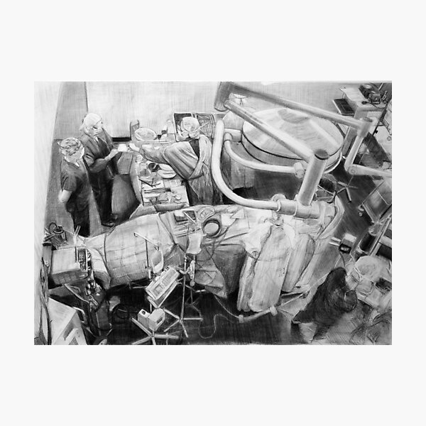 Neurosurgery - Drawing by Avril Thomas - Adelaide / South Australia Artist Photographic Print