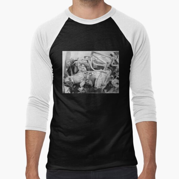 Neurosurgery - Drawing by Avril Thomas - Adelaide / South Australia Artist Baseball ¾ Sleeve T-Shirt