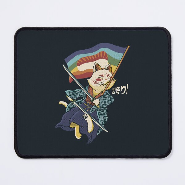 Item preview, Katana Cat Rainbow Flag Japanese Style Sushi by Tobe Fonseca designed and sold by Tobe Fonseca®.