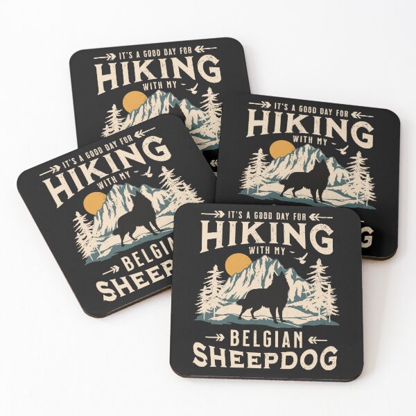 Item preview, Hiking with My Belgian Sheepdog | Classic Mountains at Sunset designed and sold by arlutai.