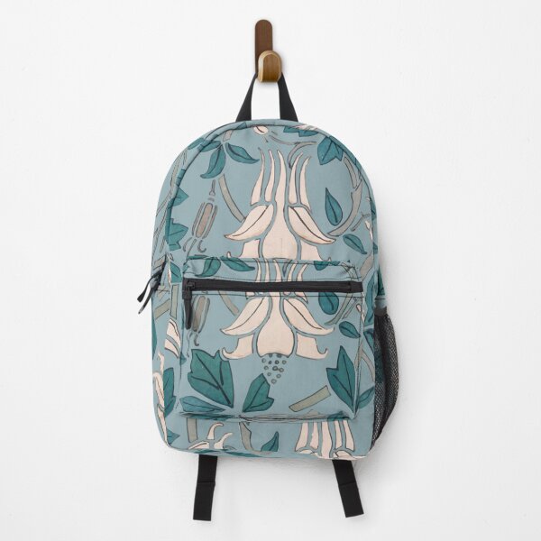 Item preview, Art nouveau Columbine White Flower Pattern, Blue Background designed and sold by Jaydee001.