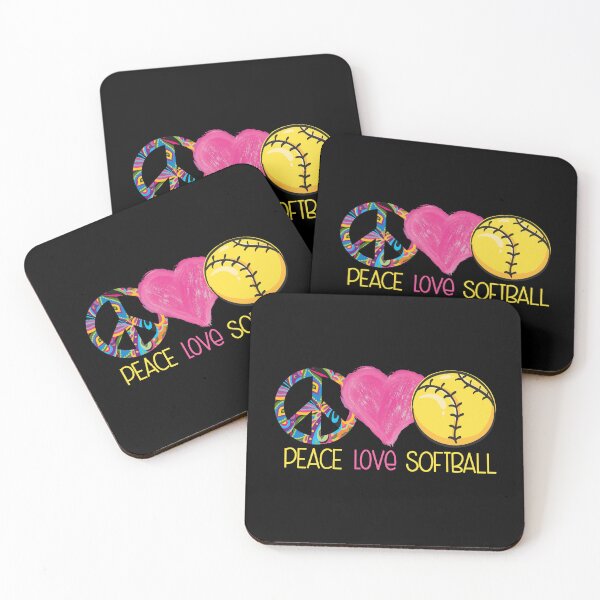 Item preview, Peace Love Softball Fastpitch Heart designed and sold by 99Fastpitch.