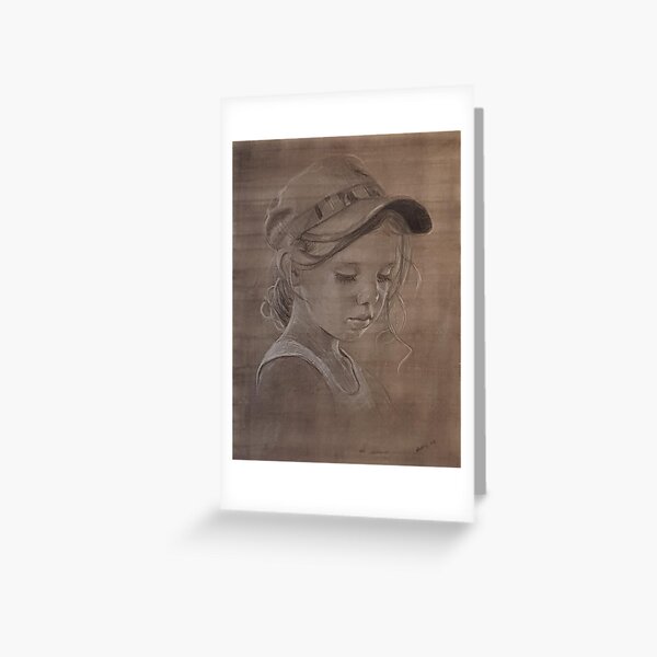 Jess - Drawing by Avril Thomas - Adelaide / South Australia Artist Greeting Card