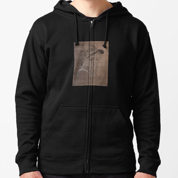 Jess - Drawing  by Avril Thomas - Adelaide / South Australia Artist Zipped Hoodie