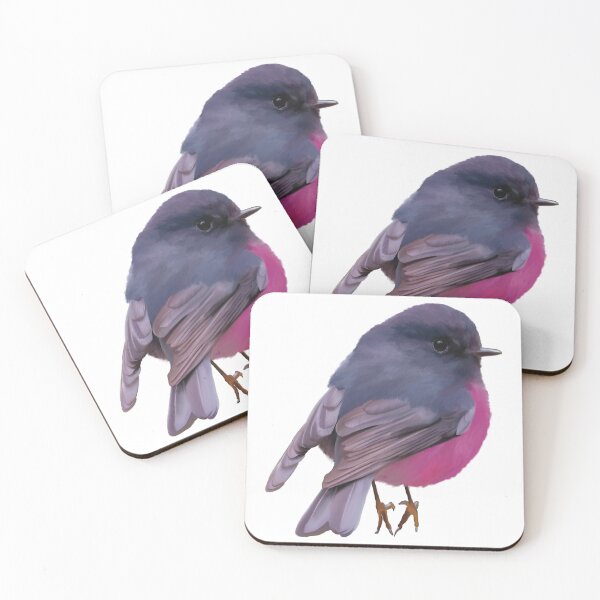 Item preview, Fat, fluffy Pink Robin, absolutely gorgeous little Australian bird.  designed and sold by PlumpPlumStudio.