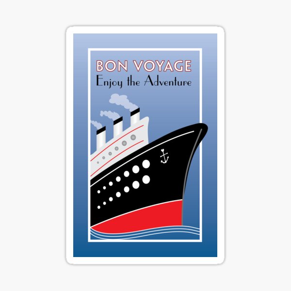 Série D'étiquettes KRD Bon Voyage – Avion, Bateau, Train (crèmes à Café)