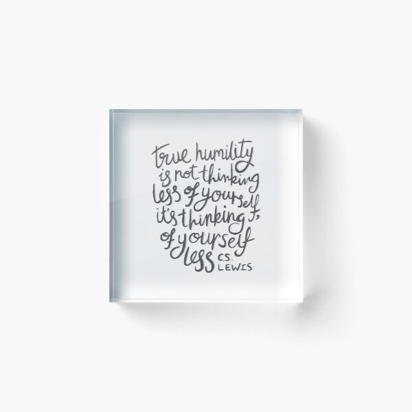 Item preview, True Humility - CS Lewis Quote Hand Lettered Grey designed and sold by Kit Cronk.