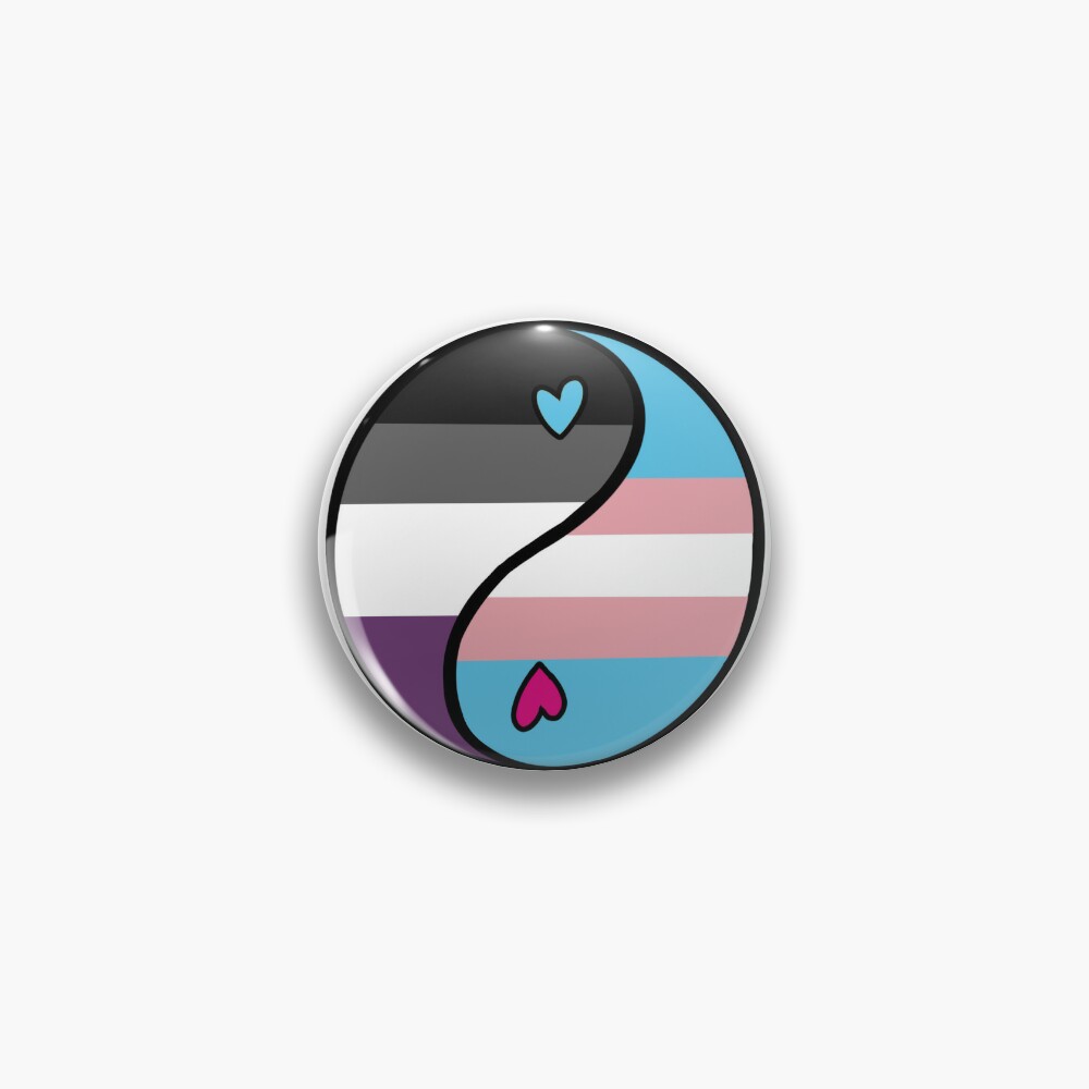 Trans Ace Transgender Asexual Pride Cute Yin Yang Lgbtqia Pin By Pepperthrealmvp Redbubble