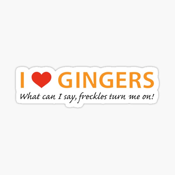 "I Love Gingers" Sticker for Sale by tongueincheekUS Redbubble