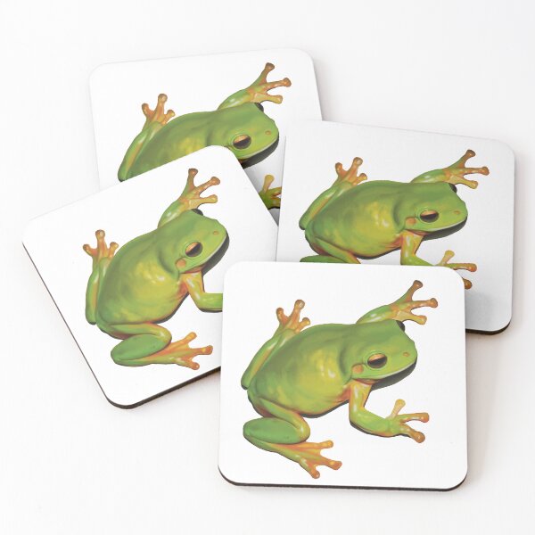 Item preview, Gorgeous Green Tree Frog. Australian green frog. Cute frog illustration, realistically drawn designed and sold by PlumpPlumStudio.