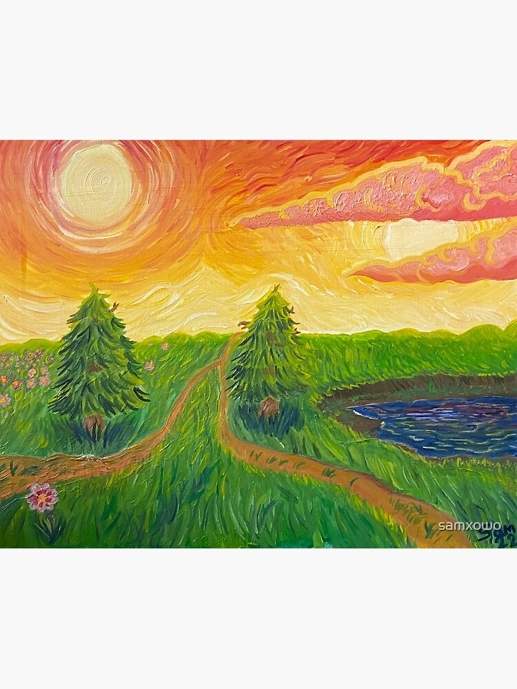 "Sunset No.1 (aka Fork Road)" Poster for Sale by samxowo Redbubble
