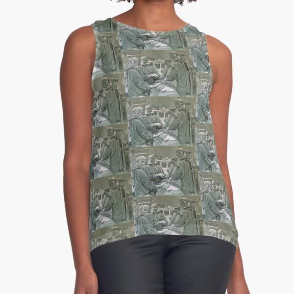 Healing Hands 2 - Drawing by Avril Thomas - Adelaide / South Australia Artist Sleeveless Top