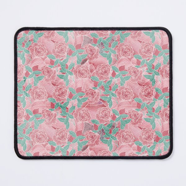 Item preview, Red Rose Cottage Core Floral Repeat Pattern designed and sold by rhombusOnion.