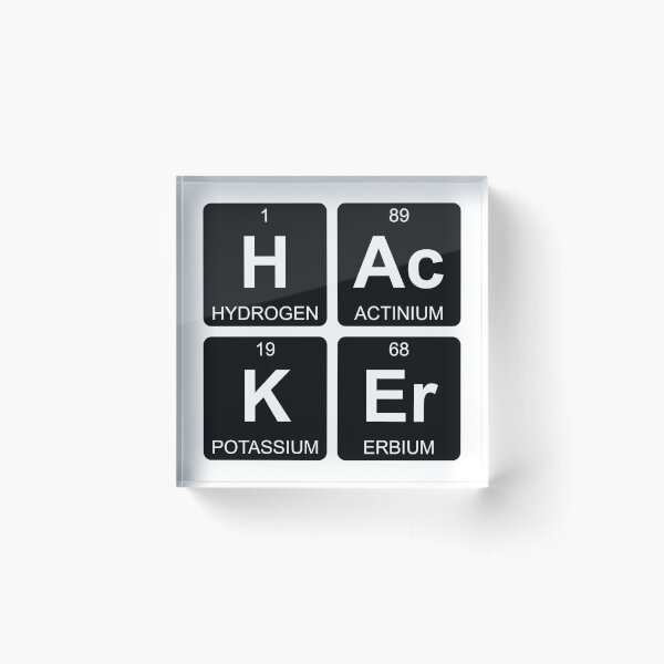 Aperçu de l'œuvre H Ac K Er - Hacker - Tableau Périodique - Chimie créée et vendue par Jenny Zhang.