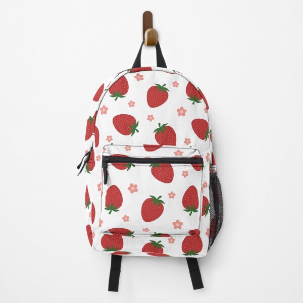 Item preview, Red Strawberries and Pink Flowers designed and sold by Creative Wolf Design.