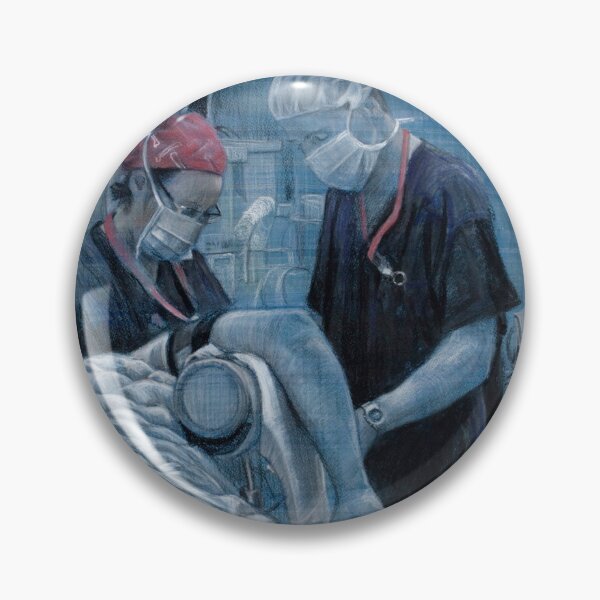 Anesthetics - Drawing by Avril Thomas - Adelaide / South Australia Artist Pin