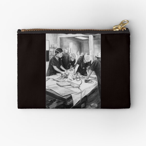 Waking Up - Drawing by Avril Thomas - Adelaide / South Australia Artist Zipper Pouch