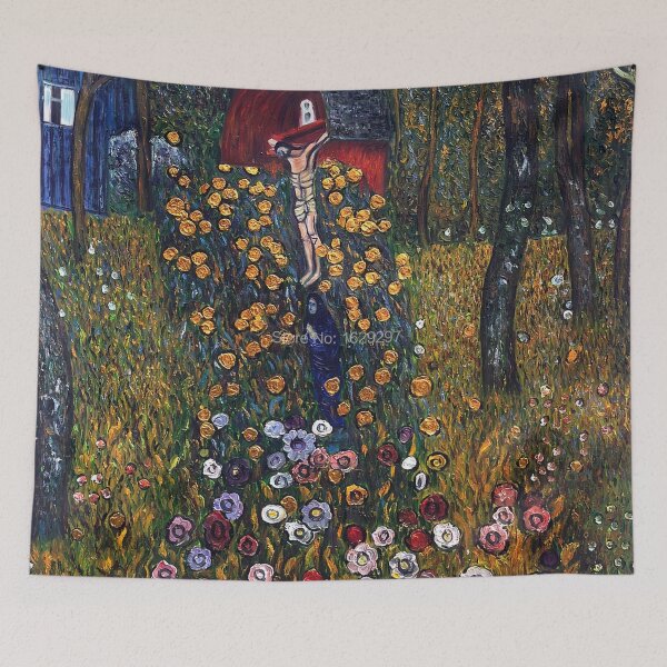 Item preview, Farm Garden with Crucifix by Gustav Klimt designed and sold by AestheticsXarts.