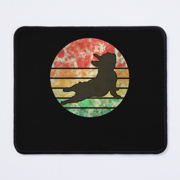 Item preview, French bulldog, yoga style, silhouette frenchie on watercolor sunset Classic T-Shirt designed and sold by BerCumme.