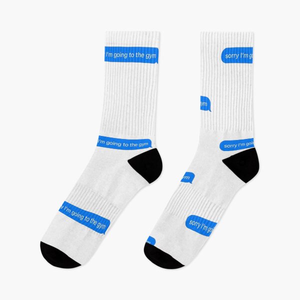 Item preview, Sorry I'm Going To The Gym Text Message White - Funny Gym designed and sold by GymWearDepot.