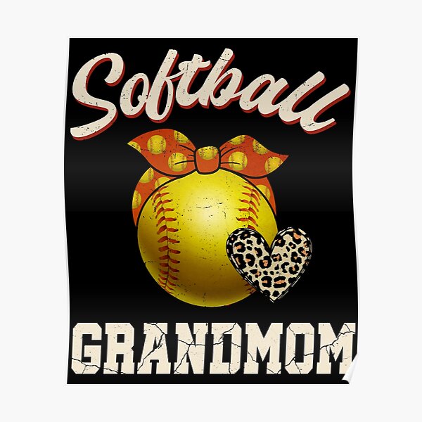 Baseball Mom Leopard Softball Bandana Happy Mother's Day Poster