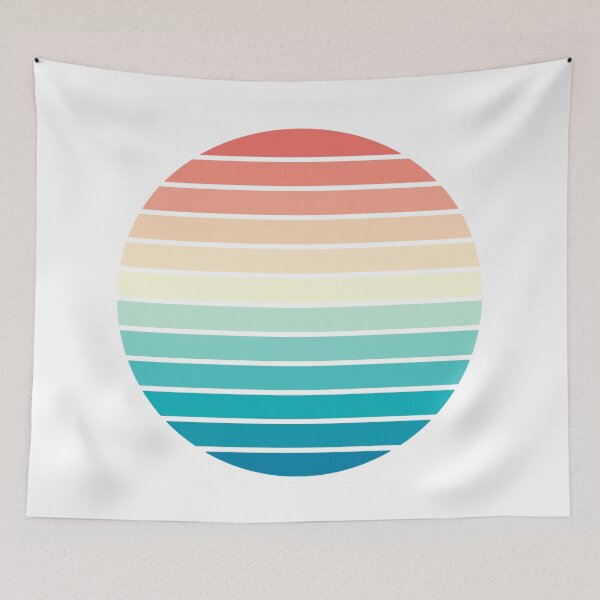 Item preview, Retro Inspired Rainbow Sun designed and sold by TotallyRetroArt.