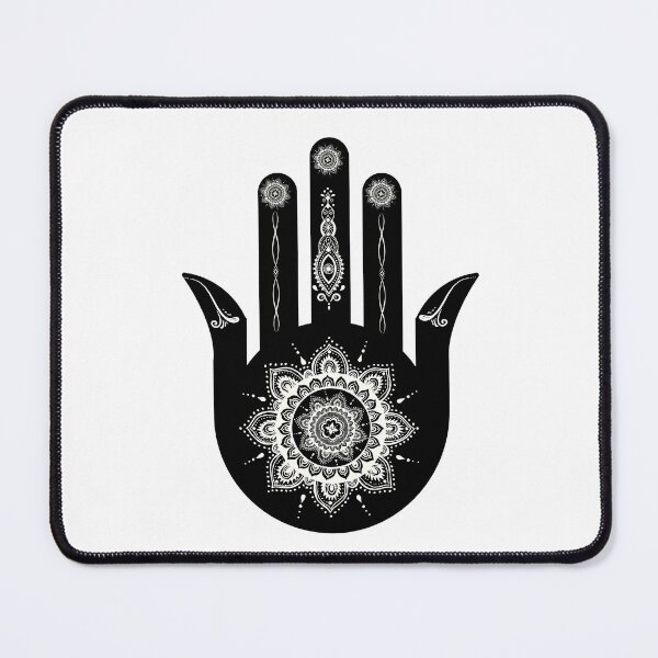 Item preview, white Flower mandala hamsa hand designed and sold by hamsasoul.