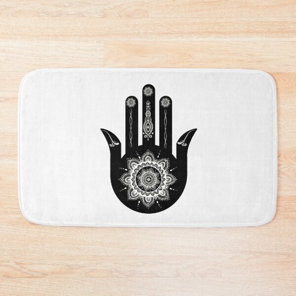 Item preview, white Flower mandala hamsa hand designed and sold by hamsasoul.