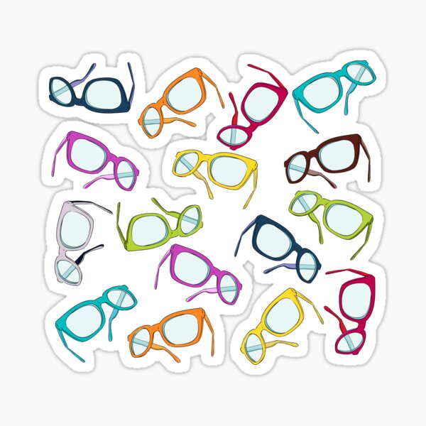 Hipster Glasses Sticker