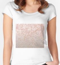 Mixed rose gold glitter gradients Women's Fitted Scoop T-Shirt